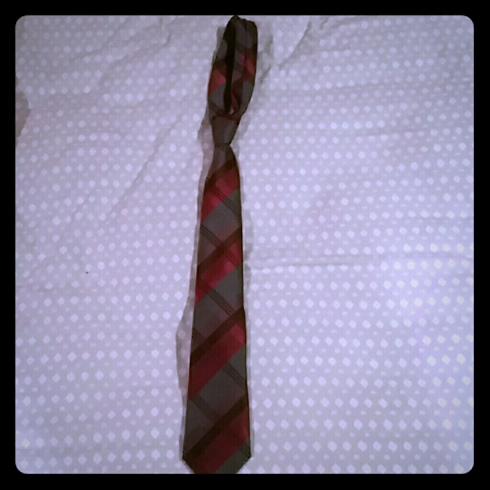 Geoffrry beene Grey red checker tie